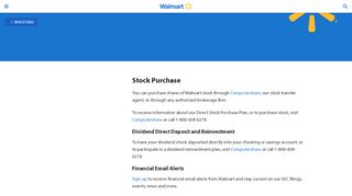 
                            4. Investors - Shareholder Services - Walmart Investor Relations