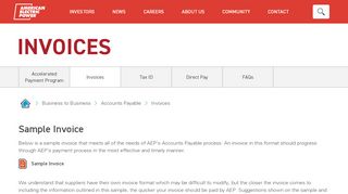 
                            6. Invoices | AEP Accounts Payable - AEP.com