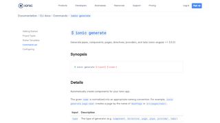 
                            2. ionic generate - Ionic CLI Documentation