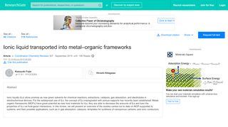 
                            3. Ionic liquid transported into metal–organic frameworks ...
