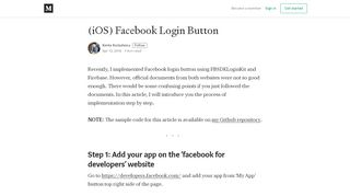 
                            7. (iOS) Facebook Login Button - Kenta Kodashima - Medium