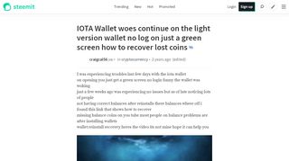 
                            5. IOTA Wallet woes continue on the light version …