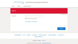 
                            1. Iowa Workforce Development Debit Card - Sign In - Bank of America