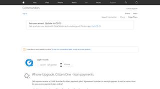                               11. iPhone Upgrade. Citizen One - loan payme… - Apple Community