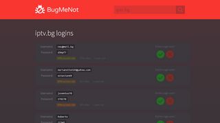 
                            2. iptv.bg passwords - BugMeNot