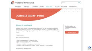 
                            5. IQHealth Patient Portal | Hudson Physicians