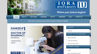 
                            8. Iqra University – Where your future begins!