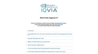 
                            6. IQVIA™ Login & Password FAQs
