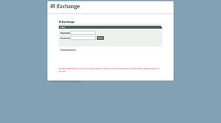 
                            2. IR Exchange | Login