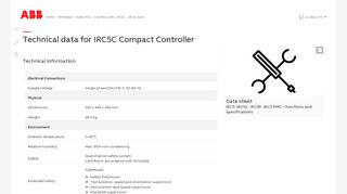 
                            3. IRC5C Data - IRC5C (Controllers - Robotics) | ABB