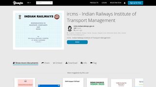 
                            3. ircms - Indian Railways Institute of Transport Management - Yumpu