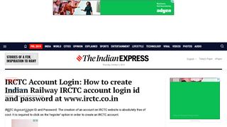 
                            7. IRCTC Account Login: How to create Indian …