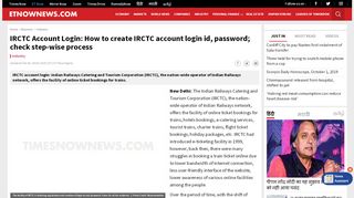 
                            11. IRCTC Account Login: How to create IRCTC …