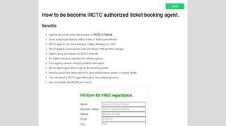 
                            3. IRCTC Authorized Agent - Official Railway Booking Agency