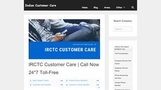 
                            5. IRCTC Customer Care | Call Now 24*7 Toll-Free