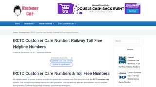 
                            7. IRCTC Customer Care Number: Railway Toll Free …