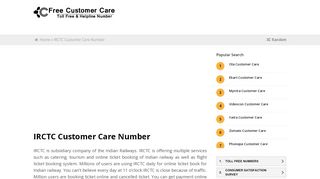 
                            8. IRCTC Customer Care Number | Toll Free Helpline …