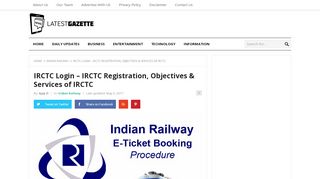 
                            5. IRCTC Login - IRCTC Registration, Objectives & Services of ...