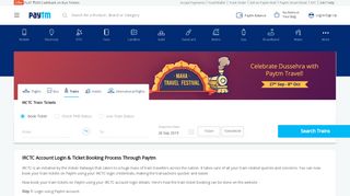 
                            4. IRCTC Login & Railway Ticket Booking through Paytm