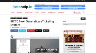 
                            1. IRCTC Next Generation eTicketing System - irctchelp.in