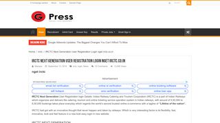 
                            3. IRCTC Next Generation User Registration Login nget irctc.co.in
