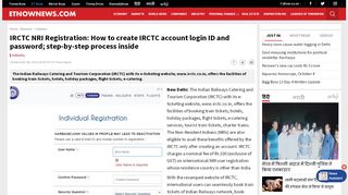 
                            3. IRCTC NRI Registration: How to create IRCTC account login ...