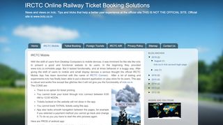 
                            7. IRCTC Online Railway Ticket Booking Solutions: IRCTC Mobile