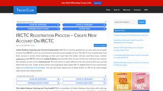 
                            8. IRCTC Registration - Create New Account On IRCTC By Simple ...