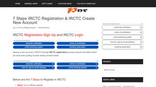 
                            1. IRCTC Registration | IRCTC Create New Account in 3 Steps ...