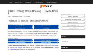 
                            7. IRCTC Retiring Room Booking - 9 Steps* How to …