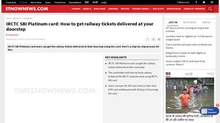 
                            6. IRCTC SBI Platinum card: How to get railway tickets ...