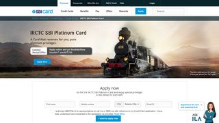 
                            5. IRCTC SBI Platinum Credit Card - Apply Now | SBI Card