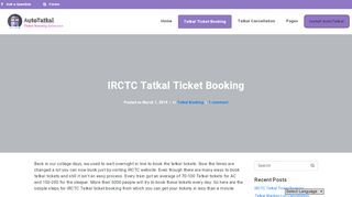 
                            11. IRCTC Tatkal Ticket Booking - autotatkal.com