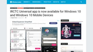 
                            9. IRCTC Universal app is now available for Windows 10 and ...