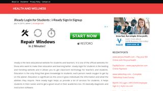 
                            1. iReady Login for Students : i-Ready Sign In Signup