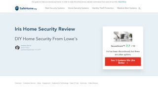 
                            9. Iris Home Security Review 2019 | Lowe's Iris Security System ...