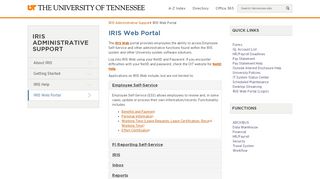 
                            8. IRIS Web Portal - IRIS Administrative Support