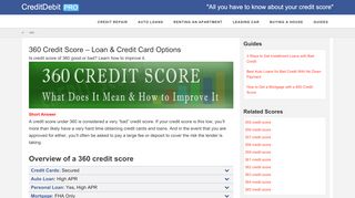 
                            5. Is 360 credit score good or bad? Learn How to …