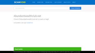 
                            5. Is Abundantwealthclub.net Safe ? | Scamvoid