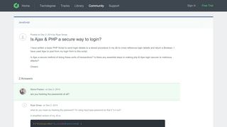 
                            5. Is Ajax & PHP a secure way to login? | Treehouse Community