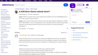 
                            5. Is ASO Brain Games website down? | Yahoo Answers