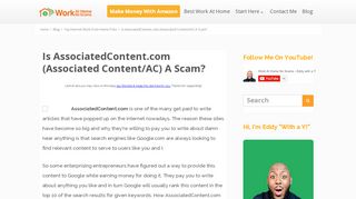 
                            4. Is AssociatedContent.com (Associated Content) A Scam?