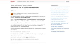 
                            1. Is atterobay safe for selling mobile phones? - Quora