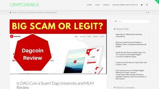 
                            9. Is DAG Coin a Scam? Dag University and MLM Review