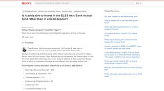 
                            10. Is it advisable to invest in the ELSS Axis Bank …