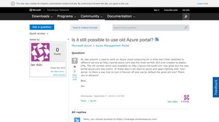 
                            5. Is it still possible to use old Azure portal?