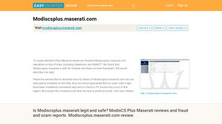 
                            9. Is Modiscsplus.maserati legit and safe? ModisCS Plus Maserati ...