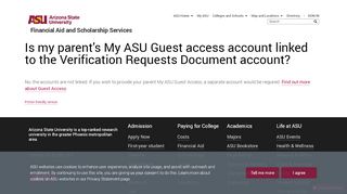 
                            5. Is my parent's My ASU Guest access account linked to the Verification ...