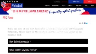 
                            2. Is Nationals a Stay to Play event? - AAU - Volleyball