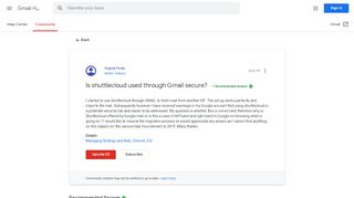 
                            5. Is shuttlecloud used through Gmail secure? - Gmail Help